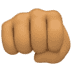 👊🏽 oncoming fist: medium skin tone display on Facebook